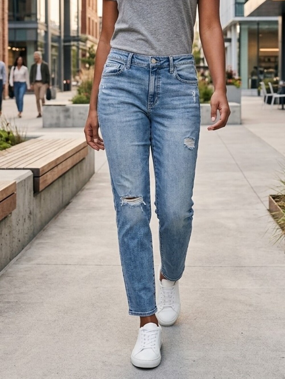 Joe's Jeans The Lara Womens Mid Rise Fairway Destruct Blue Cotton Size 30